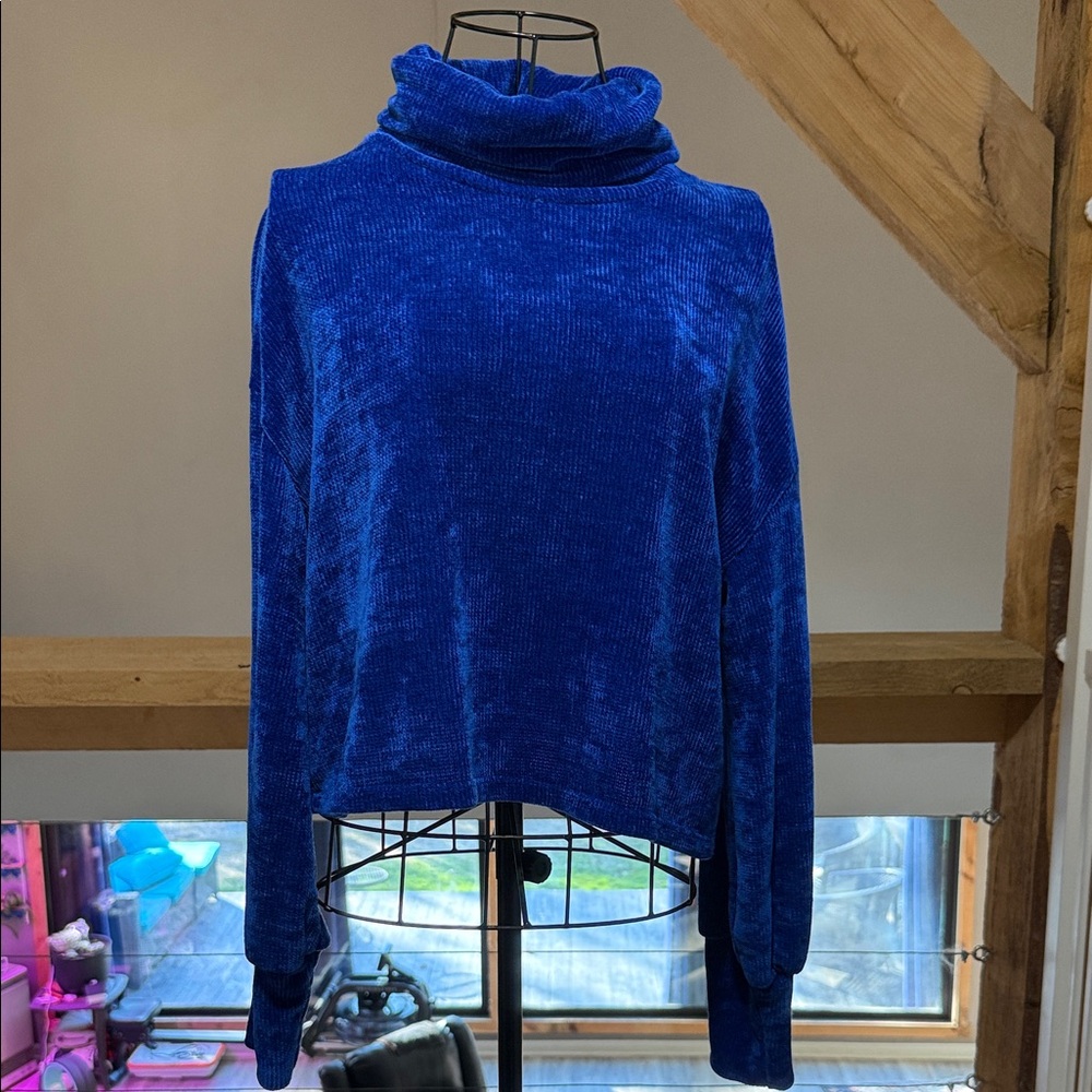 Love Royal Blue Chenille Turtleneck Sweater